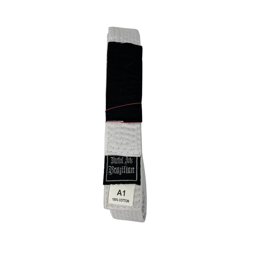 Martial Arts Brazilian Jiu Jitsu BJJ White Belt Size A1‎ 100% Cotton Rank Sleeve